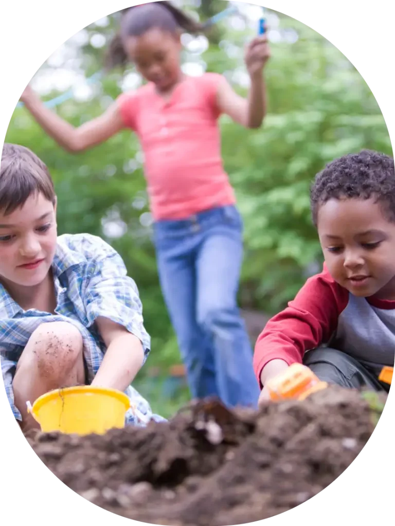 kids playing in dirt