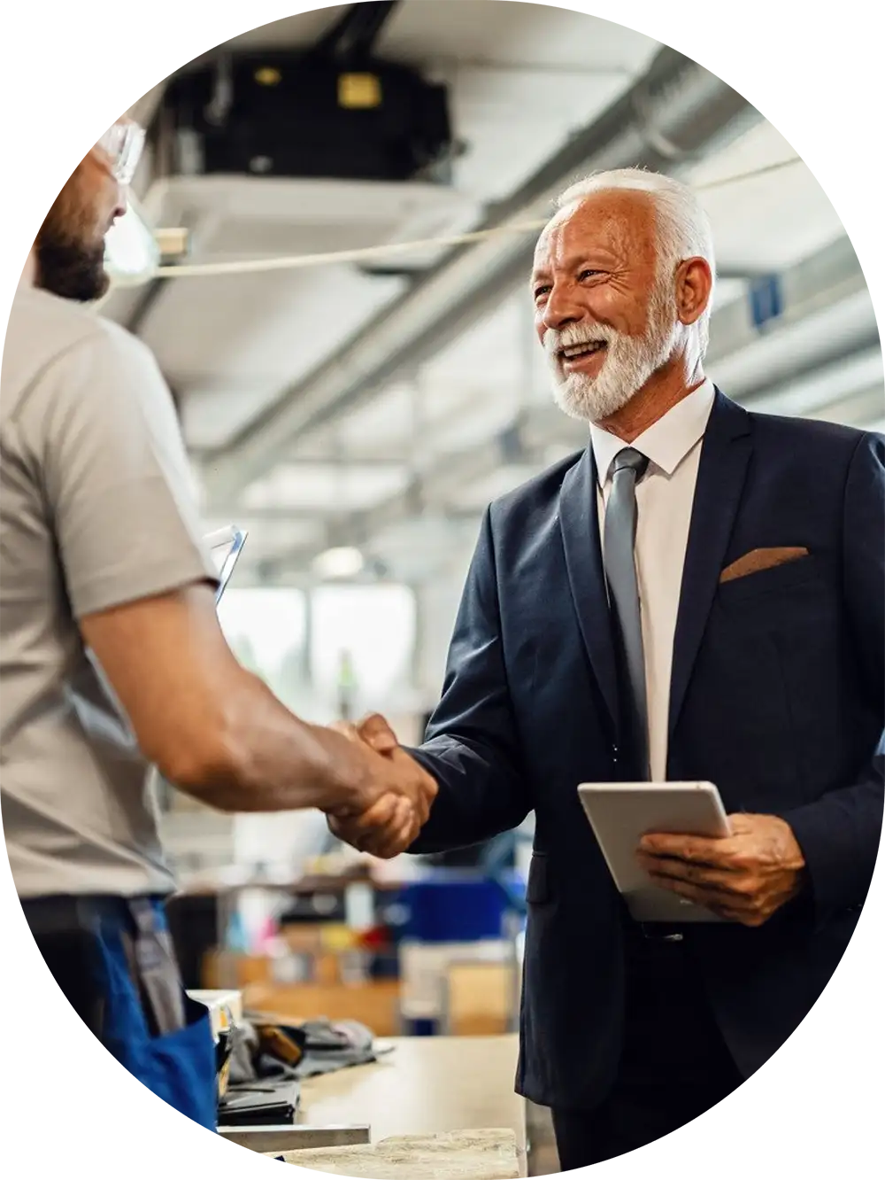 two men shaking hands