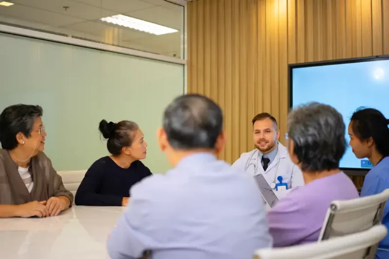people meeting with doctors